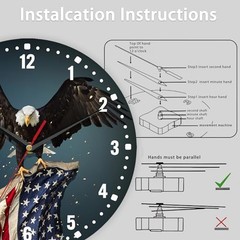 America Flag Eagle Wall Clocks,Patriotic Bald Eagle Wall Clock Usa Flag