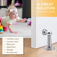 Magnetic Door Stopper Stainless Steel Wall/Floor Mounted Holder for Home Office