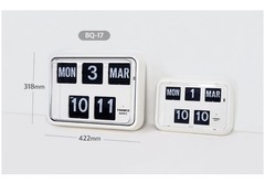 TWEMCO BQ-17(White)NEW/English&Chinese Version/Perpetual Flip Calendar Clock
