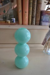 Unique mint Green Bubble Glass Vase for flowers and home decor- 6.5 inches tall