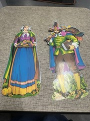 Vintage Pilgrim Wall hangings Approx 21 In Tall 2 Sided Shelf 1