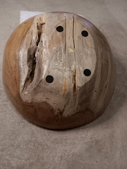 Wooden Rustic Decorative Irregular Shape Bowl with Mother of Pearl Inlay