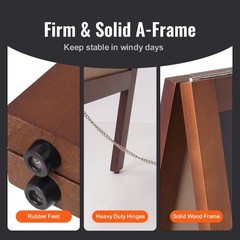 VEVOR 40″ Double Sided Wood A-Frame Sidewalk Chalkboard Menu Display Easel Signs