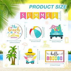 12 Pcs Tiered Tray Decor Set – Hello Summer Hawaii Farmhouse As Picture Shown