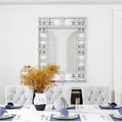 Decorative Large Rectangle Mirror for Wall Grecian Venetian Mirror HD Anti-Rust