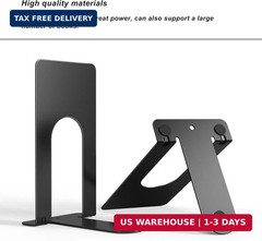 Optomni Book Ends, 3 Pairs of Small Bookends for Shelves, 3.9 x 2.8 × 5.2 in, Bl