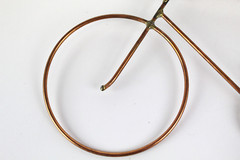 Vintage Handmade Copper Bicycle, Bike Hanging Wall Sculpture, Art 11.75″ x 7″