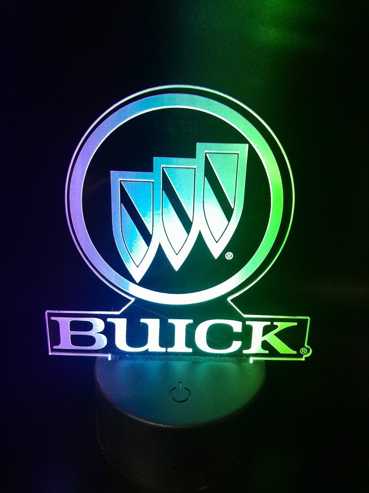 Edge Lit Tabletop Sign, Multi-Colored LED, Desk Lamp, Night Light Buick
