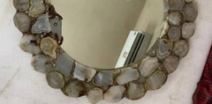Round Shape Agate Gemstone Mirror with Decent Look Handcrafted Wall Art Decors