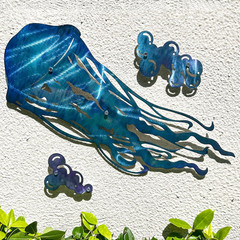 Coastal Wall Art Whale Metal Wall Sculptures, Ocean Beach Themed Metal Hanging H
