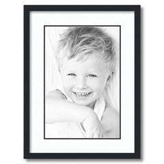ArtToFrames Matted 16×22 Black Picture Frame with 2″ Double Mat, 12×18 Opening