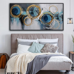 Blue Abstract Wall Art for Living Room – Large Modern Canvas Picture Wall Decor