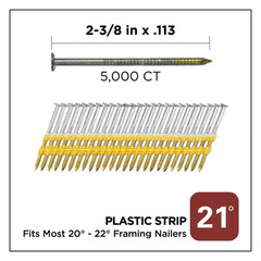 2-3/8 In. X 0.113 21-Degree Hot Dipped Galvanized Ring Shank Plastic Strip Frami