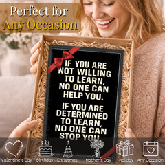 If You Are Not Willing to Learn Motivational Poster 11×17 Framed Wall Art Gift
