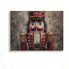 Nutcracker Canvas Painting 2D Flat Frameless Wall Art for Home Office Decor