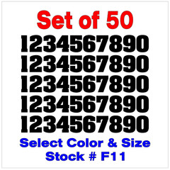 0 9 Numbers Vinyl Sticker Decals Outdoor Quality Many Uses – Set of 50 STK#F11