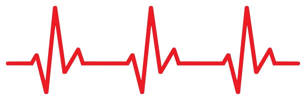 Heart Beat Decal Sticker Pulse Life die-cut heartbeat no background