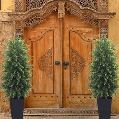 4FT Artificial Pine Cedar with Black Pot