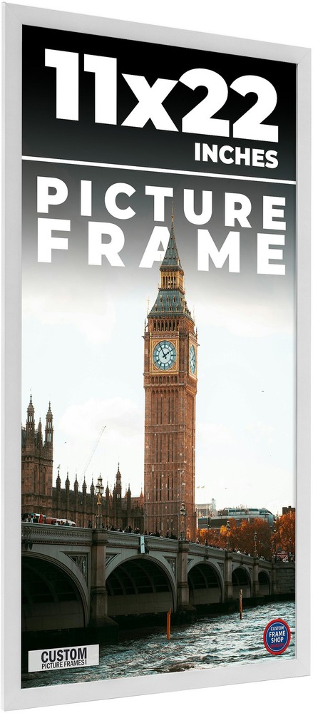 11×22 Frame White Wood Picture Photo Frame with UV Acrylic and Acid Free Backing