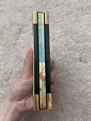 Japanese Art Mini Gold Folding Screen Peacock Card From Japan