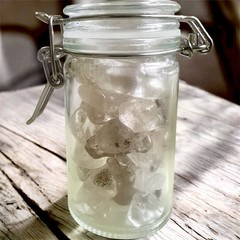 Home Decor Natural Stone Glass Jar Crystal Chips Meditation Gift