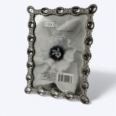 Furio Decorative Metals 4×6 Picture Frame Silver Tone Mirrored Stones Standing