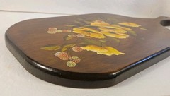 VTG 1981 Hand Painted Wooden Cutting Board Wall Decor Flower Design – Signed