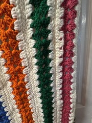Handmade Crocheted Throw Blanket Multi Colors