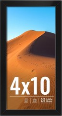 Versatile 4×10 Matte Black Picture Frame for Vertical or Horizontal Display