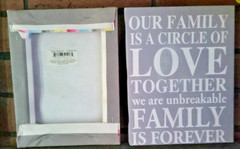 Family Quote Wall Art 8.5 x 7 in Gray with White Letters Canvas Print