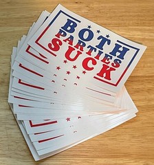BOTH PARTIES SUCK 5″x3″ Bumper Sticker Decal Political Libertarian Ancap Liberty