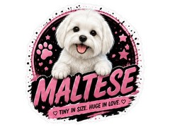 Maltese Dog Decal Sticker Car Laptop Window Bottle Tumbler Locker Binder