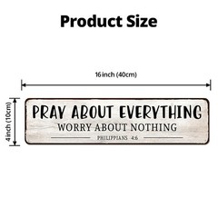 Pray About Everything Tin Sign Philippians 4:6 Christian Decor Vintage Wall Art
