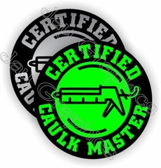 (2pk) Hard Hat Sticker | Funny Certified CAULK MASTER