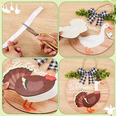 16 Pcs Interchangeable Goose Welcome Sign for Front Door Valentine’s Day 11.8…