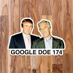 Donald Trump with Jeffrey Epstein «GOOGLE DOE 174» Sticker Pack Anti-Trump