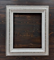 16 x 20 In stock-Classic compo ornate wood frame, Marble White with Silver leaf