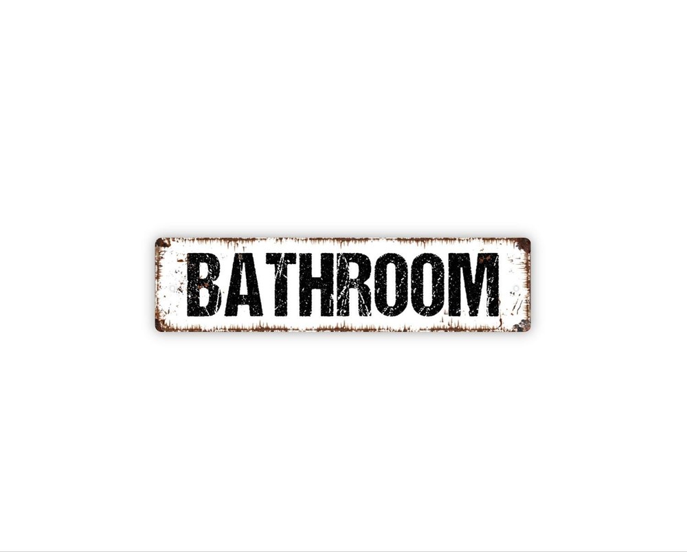 Bathroom Sign | Metal Sign for Restroom Wall Decor Home, Office, Business,