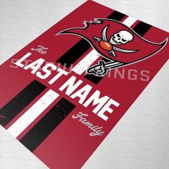 Personalized Buccaneers Family Name Football Poster Art Print- 11×17 inches