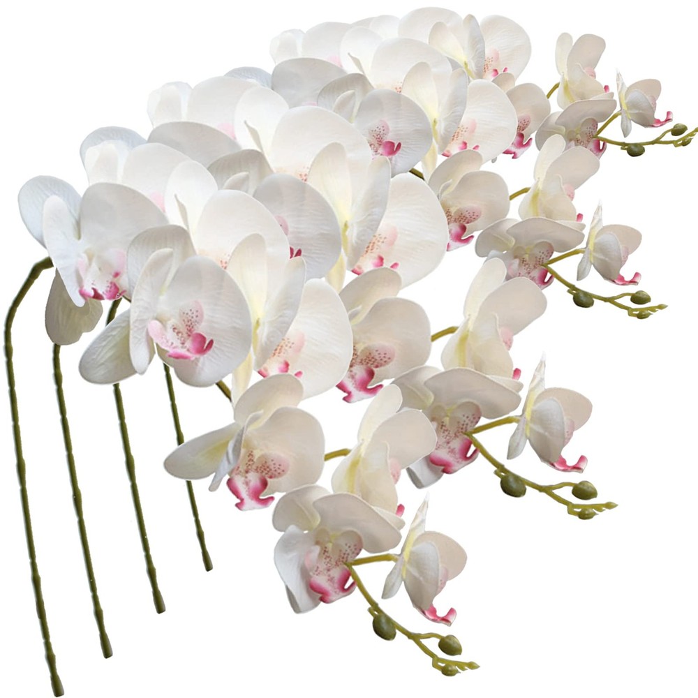 9 Heads Artificial Phalaenopsis Flowers 4 Pcs Artificial Orchid Flowers 42 in…