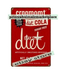 1960s Diet Cragmont Soda pop culture snack memorabilia tin sign
