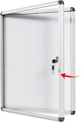 SWANCROWN Enclosed Bulletin Board 26X20 in Lockable Magnetic White Board Wall Di