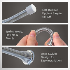 Spring Door Stopper-White – 3-Pack Wall Door Stopper – Easy Installation Doorsto