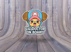 Chopper Lil’ Doctor On Board Decal – Cute One Piece Anime Car Vinyl Sticker