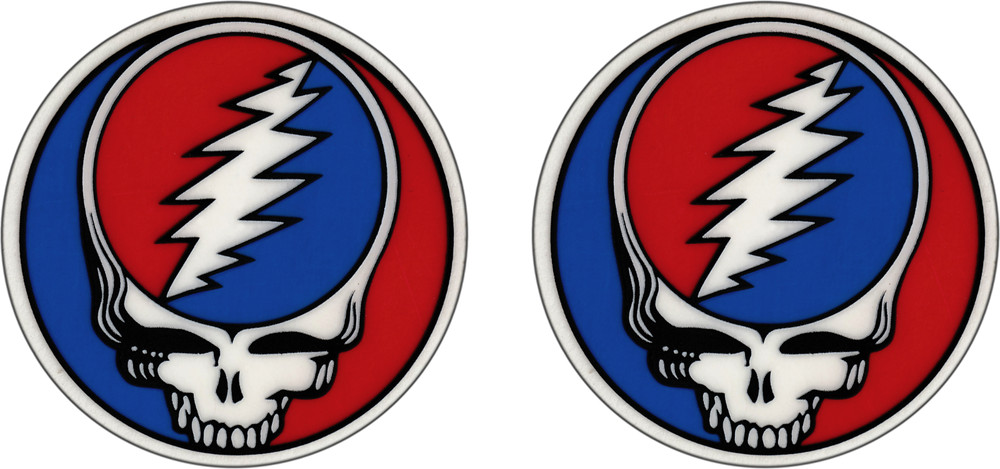 Sticker – Grateful Dead Steal Your Face Skulls Pack Of Two Mini Round #5843