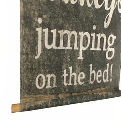 No More Monkey Jumping on The Bed Vintage Banner Sign