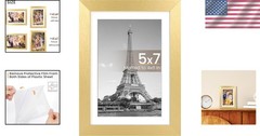 Sturdy Gold 5×7 Frame for Vertical or Horizontal Hanging – Home Decor Must-Have