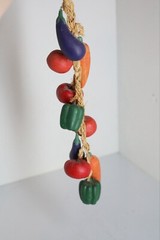 Assorted Multi-Color Hanging Vegetables in a Braided Rope Home Decor