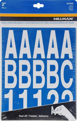 2 Inch White Vinyl Self Adhesive Letters and Numbers for Home and Workplace