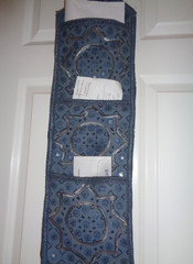 Handmade Indian/Pakistani Mirror Embroidery 3 slots Letter Holder Wall Hanging